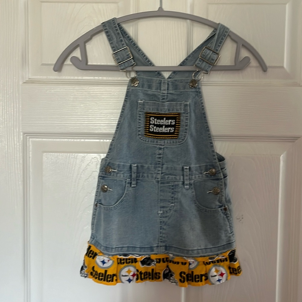 Steelers denim coverall skirt